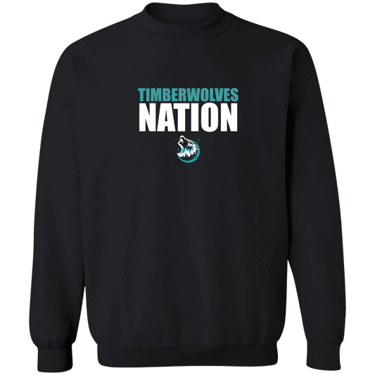 tcaps-montessori-timberwolf-nation-white-gildan-crewneck-pullover-sweatshirt — Black — Front — source sha256 baba29d624cbff1f538ca9086c90906567a0c8b72295d060c76655341c1ac7ee — Color position 1
