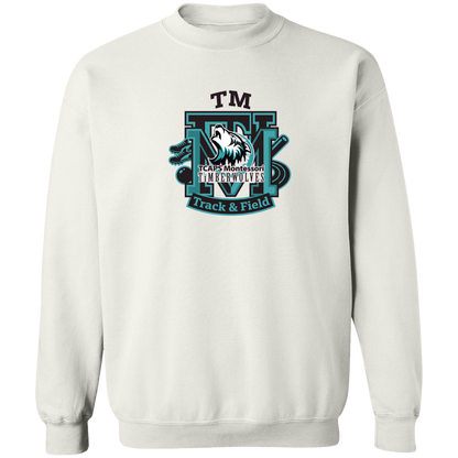 tcaps-montessori-track-monogram-gildan-crewneck-pullover-sweatshirt — White — Front — source sha256 071734154377bb9126c7ace575757fc790fec9acc0896af4721a94ea3d5b1222 — Color position 1