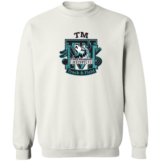 tcaps-montessori-track-monogram-gildan-crewneck-pullover-sweatshirt — White — Front — source sha256 071734154377bb9126c7ace575757fc790fec9acc0896af4721a94ea3d5b1222 — Color position 1