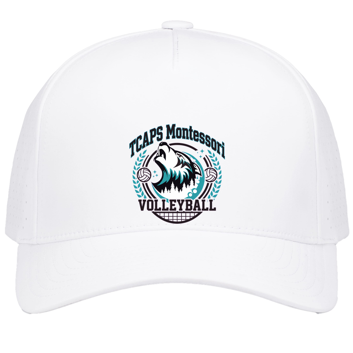 tcaps-montessori-varsity-arch-pacific-headwear-weekender-perforated-snapback-cap — White — Front — source sha256 78086c0c957cf5a37cf74fe01aa53e7fd4da68ba932fdf2ebe2395969ba41fef — Color position 6