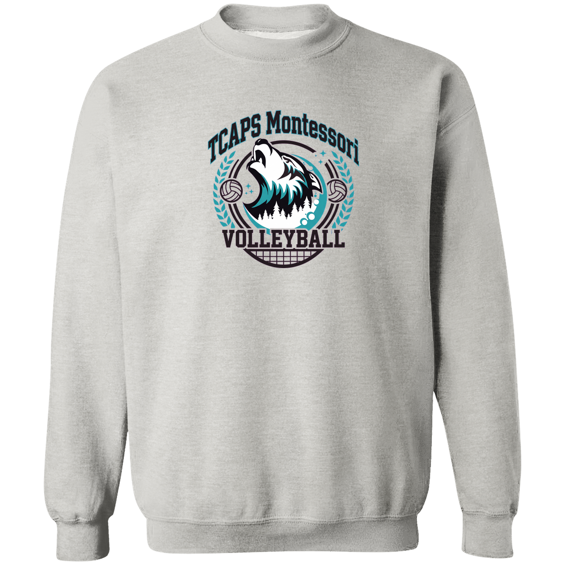 tcaps-montessori-varsity-arch-gildan-crewneck-pullover-sweatshirt — Ash — Front — source sha256 8059e9a5afdd4195d66afb3e735ccc4e3b4b5dee9b5c2b9f835bf717f6fb1b60 — Color position 2