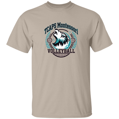 tcaps-montessori-varsity-arch-gildan-5-3-oz-t-shirt — Sand — Front — source sha256 a278e7c080fb0bd92177cbe6feb75a4a20be137981e58decdd4c6e08e2f793cf — Color position 1
