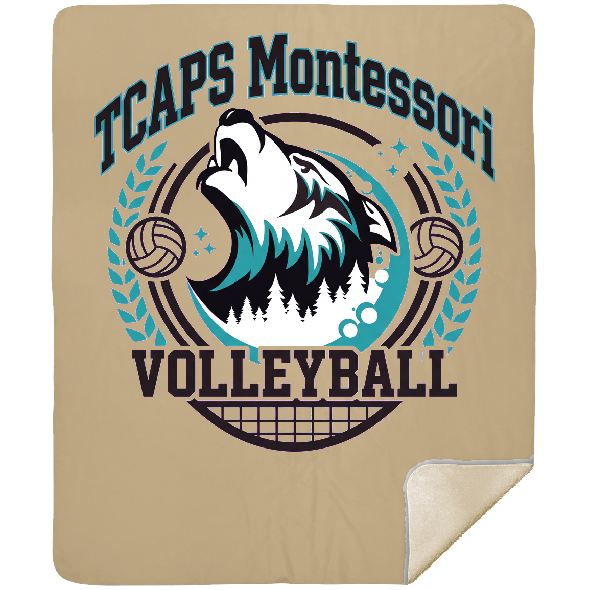 tcaps-montessori-varsity-arch-mshm-premium-sherpa-blanket-50x60 — Tan — Front — source sha256 cf00908c748b9fe113c792c9cbfc239b5958d016e7f33730a9002cf42e0a890b — Color position 5