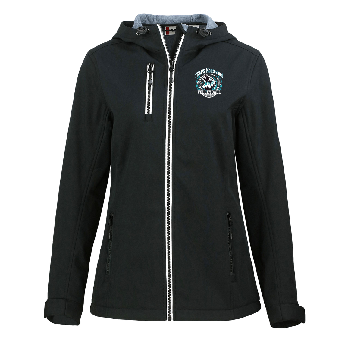 tcaps-montessori-varsity-arch-white-clique-womens-eco-stretch-softshell-jacket — Black — Front — source sha256 e60a1a0feb6492116513d0d88669c92b2dfa73358028d5e9a10b0367d1a5afad — Color position 1