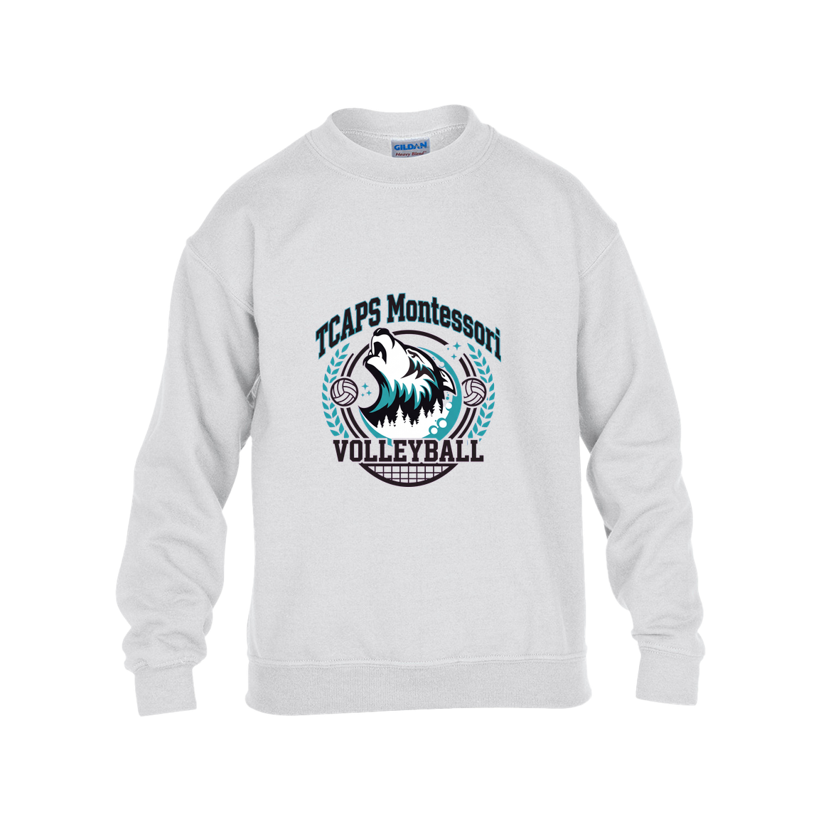 tcaps-montessori-varsity-arch-gildan-kids-heavy-blend-fleece-crew — White — Front — source sha256 f2cdf4bc5a4f208152e57c738c57f2a3b7c4be25b9eeb11ed1b0b4ac10876cd5 — Color position 4