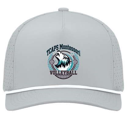 tcaps-montessori-varsity-arch-pacific-headwear-weekender-perforated-snapback-cap — Silver/White — Front — source sha256 ff09863bc8ca2adc65ce18a58428a364e2220b99b1bd508ea7c4b57c59ec9099 — Color position 5