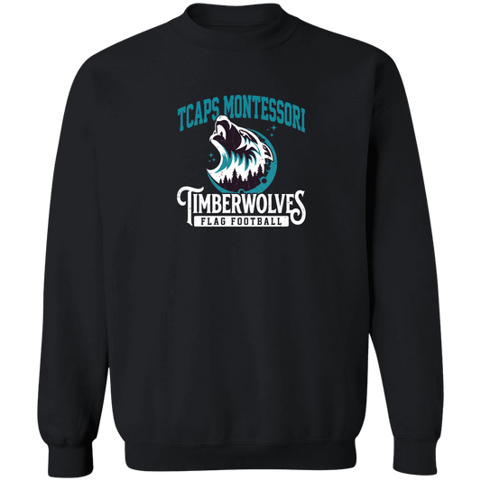 tcaps-montessori-vintage-stack-white-gildan-crewneck-pullover-sweatshirt — Black — Front — source sha256 2c154e00243275885660859fe9aa54884d0b33628f03485412d7de81f4dd9a9d — Color position 1