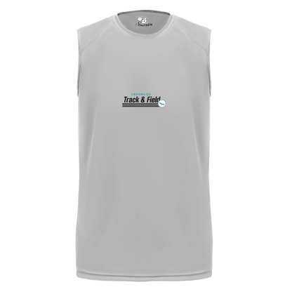 tcaps-montessori-winged-sprint-badger-b-core-sleeveless-performance-tee — Silver — Front — source sha256 1a841f7f48206439a5591e1cc65018952169d69583249af6d02e3b60d41c7b24 — Color position 3