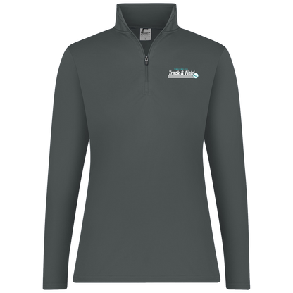 tcaps-montessori-winged-sprint-white-c2-womens-1-4-zip-pullover — Graphite — Front — source sha256 2b98e3da5967b058ea574c0bc9606ad97ecbfcba202b6162bc3e2a5d8a2e56db — Color position 2