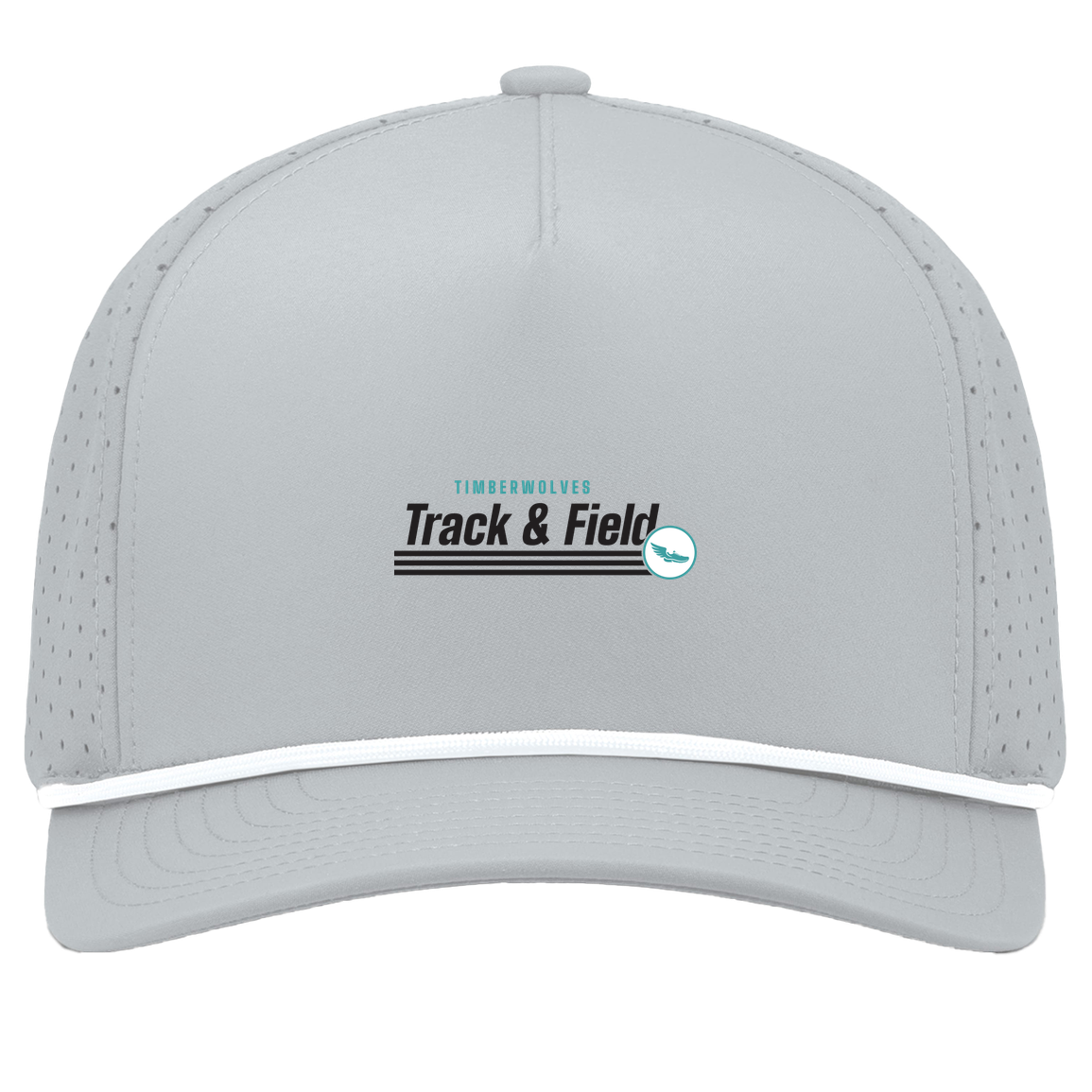 tcaps-montessori-winged-sprint-pacific-headwear-weekender-perforated-snapback-cap — Silver/White — Front — source sha256 4331c72ba5fc9289cac38866e553a04c849661cd4d85e9b1da9eda551c3ee219 — Color position 5