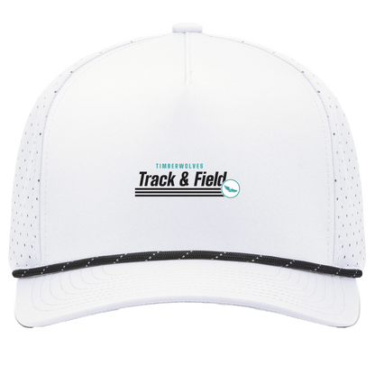 tcaps-montessori-winged-sprint-pacific-headwear-weekender-perforated-snapback-cap — White/Black — Front — source sha256 4a4184e48b82cabb1d2659f902a4591f954dfa93e86ce2b9ad357a560baadbf6 — Color position 7