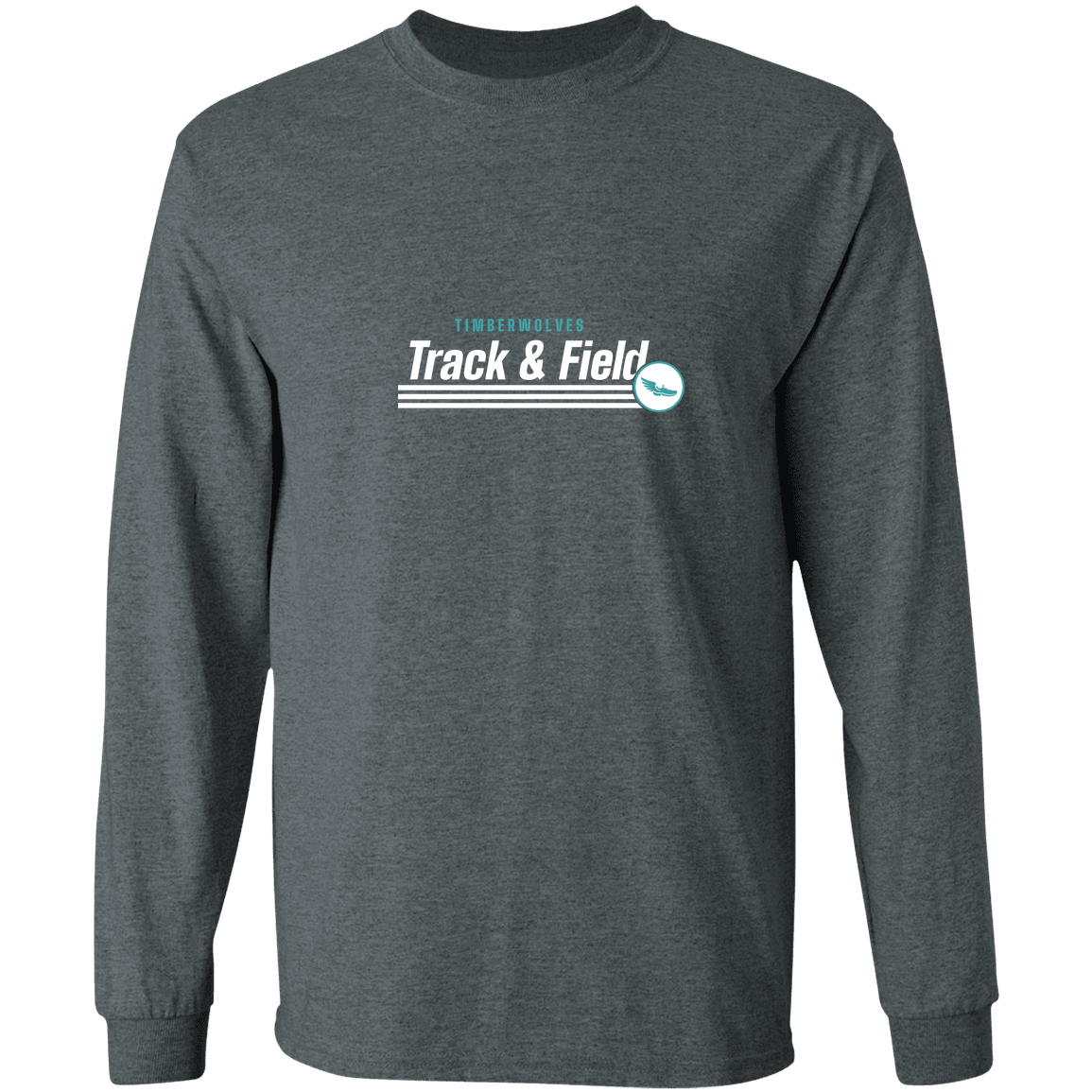 tcaps-montessori-winged-sprint-white-gildan-ls-t-shirt-5-3-oz — Dark Heather — Front — source sha256 953a5643460c7f2415e8530b3b6c0384257f39d11eae2848da059395ba4820ec — Color position 1