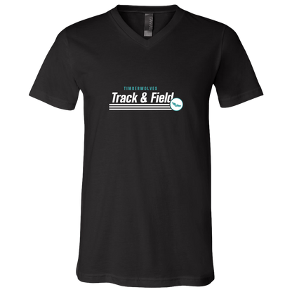 tcaps-montessori-winged-sprint-white-bella-canvas-unisex-jersey-ss-v-neck-t-shirt — Black — Front — source sha256 aa9ce4fd3312b20f63bb9fcd1891cf52cee228ba1364f9de18a004db38dcb9fe — Color position 1