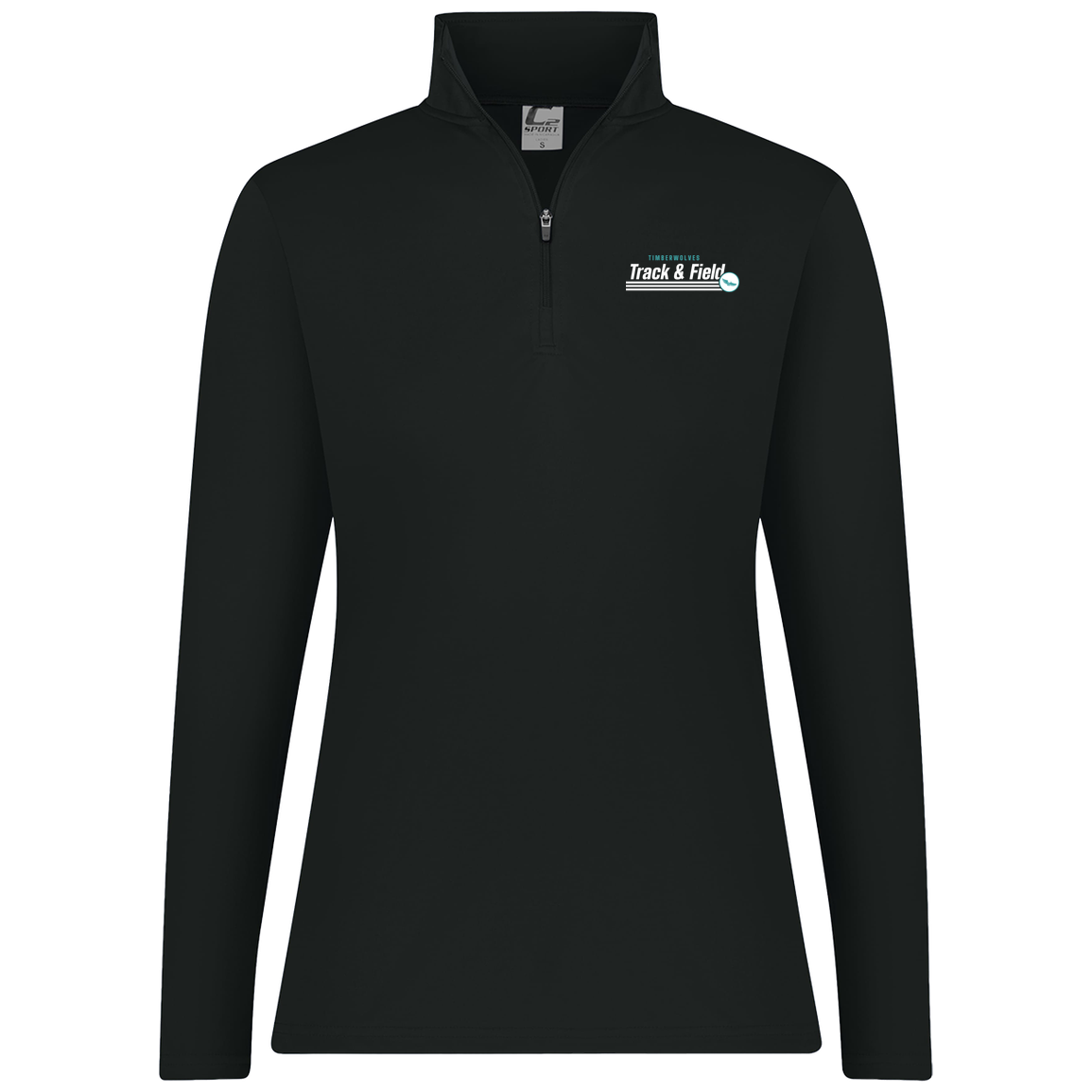 tcaps-montessori-winged-sprint-white-c2-womens-1-4-zip-pullover — Black — Front — source sha256 ab17c68b11202091c6c4f384498fd513edcc29cebbdf0daea1c7d8455e902b5c — Color position 1