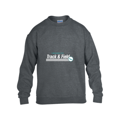 tcaps-montessori-winged-sprint-white-gildan-kids-heavy-blend-fleece-crew — Dark Heather — Front — source sha256 eeb939736c948df29df602d797db21998e97dd040e459bc7ed1af800fc179717 — Color position 2