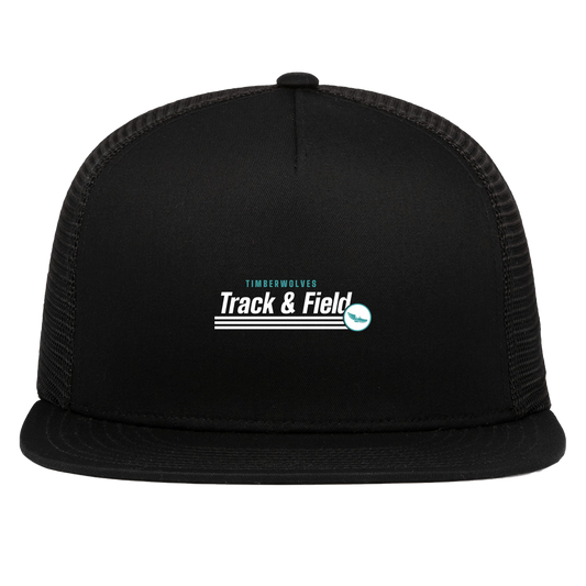 tcaps-montessori-winged-sprint-white-pacific-headwear-d-series-5-panel-trucker-snapback-cap — Black — Front — source sha256 f1f71d0bcd871a5ebc29bea7105c9a50286e8ed47c76651db2d0f6f8a1275563 — Color position 1