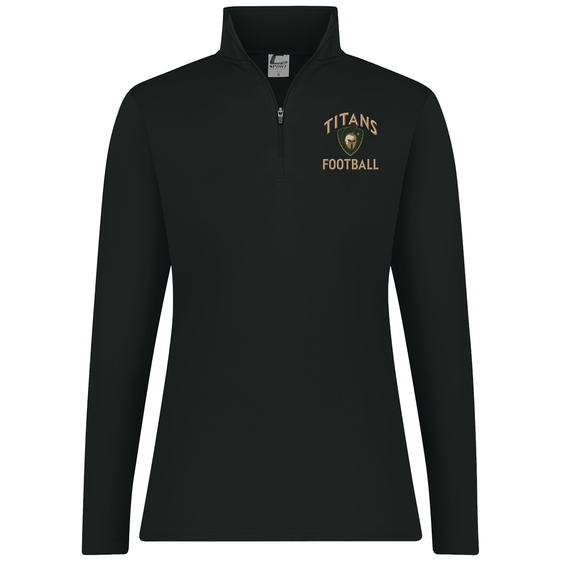 titans-tc-titans-football-basic-c2-womens-1-4-zip-pullover — Black — Front — source sha256 1a8e410672352ee65222f10d47a0d424937266c9029e739721c8520e9d7568db — Color position 1