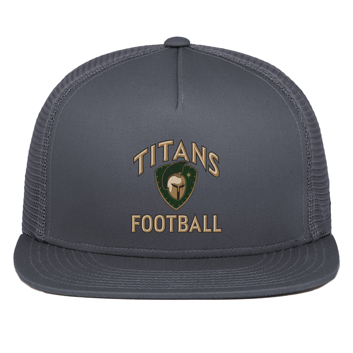 titans-tc-titans-football-basic-pacific-headwear-d-series-5-panel-trucker-snapback-cap — Graphite — Front — source sha256 2189b3c1f8cb7dd81ccb33f555ef1c0945335390e6534137c8808c5f05c0cdff — Color position 3