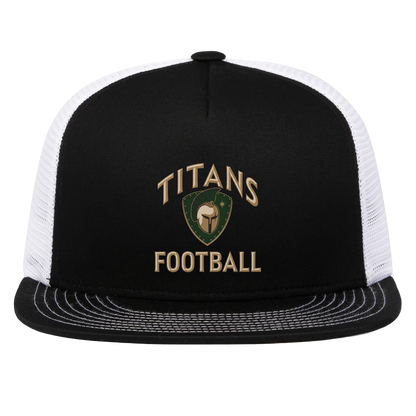 titans-tc-titans-football-basic-pacific-headwear-d-series-5-panel-trucker-snapback-cap — Black/White — Front — source sha256 5135572b5d48719b159e2ff880db1822fab99cc674385e844c63f61f796e75c1 — Color position 2