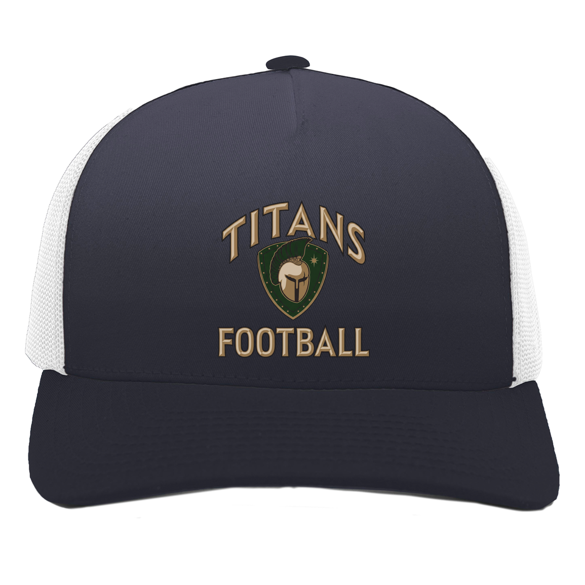 titans-tc-titans-football-basic-pacific-headwear-5-panel-trucker-snapback-cap — Navy/White — Front — source sha256 5949daf469352caba12e23ba4b3c4bd5ac8ddbdb8ff7a71e5f2d74303454b5b4 — Color position 1