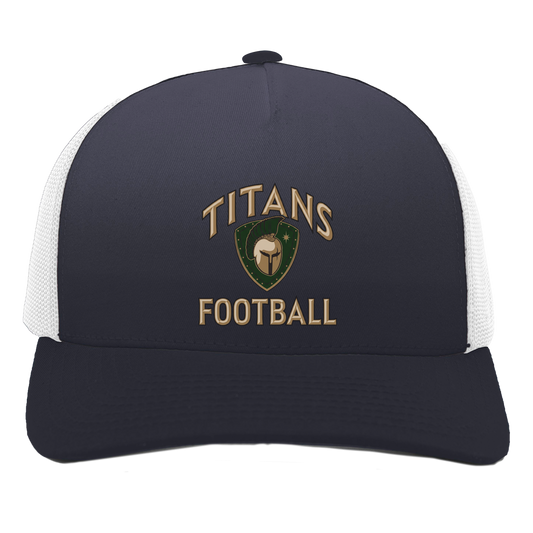 titans-tc-titans-football-basic-pacific-headwear-5-panel-trucker-snapback-cap — Navy/White — Front — source sha256 5949daf469352caba12e23ba4b3c4bd5ac8ddbdb8ff7a71e5f2d74303454b5b4 — Color position 1