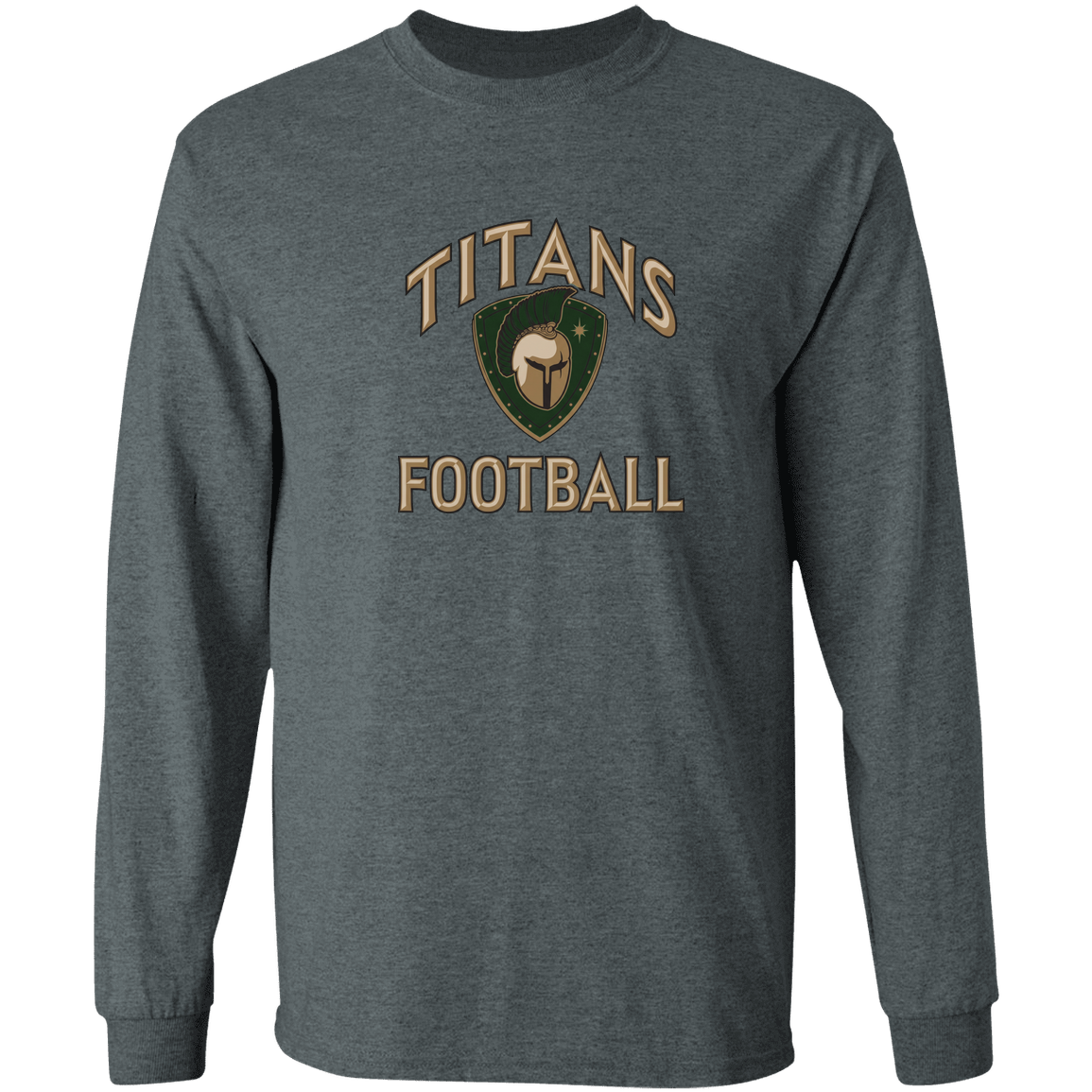 titans-tc-titans-football-basic-gildan-ls-t-shirt-5-3-oz — Dark Heather — Front — source sha256 9edc0b63edf4b567051b14a96d57451f68d62d8e568b1570bfe2702ebdde5fd9 — Color position 2