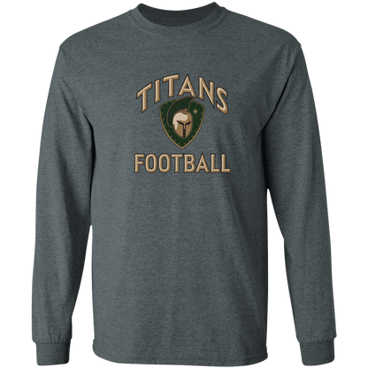 titans-tc-titans-football-basic-gildan-ls-t-shirt-5-3-oz — Dark Heather — Front — source sha256 9edc0b63edf4b567051b14a96d57451f68d62d8e568b1570bfe2702ebdde5fd9 — Color position 2