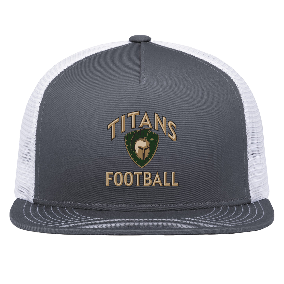 titans-tc-titans-football-basic-pacific-headwear-d-series-5-panel-trucker-snapback-cap — Graphite/White — Front — source sha256 a17165d041e5d97bc2c6b4034ec2aaf7d07a4772638eeaaad87c1ffca5ac8f1b — Color position 4