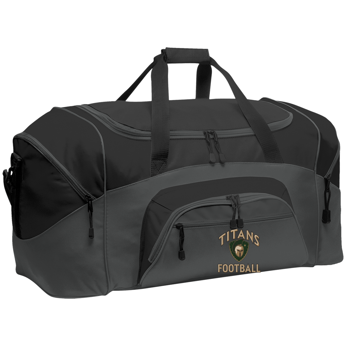 titans-tc-titans-football-basic-port-company-sport-duffel — Dark Charcoal/Black — Front — source sha256 bec85d47062d85d1f351de060bf1c57d294452e7a926caa2f01a045fd5344353 — Color position 2