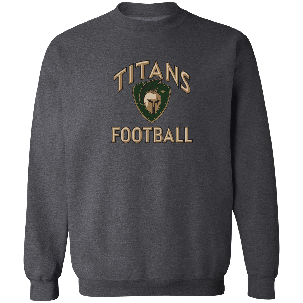titans-tc-titans-football-basic-gildan-crewneck-pullover-sweatshirt — Dark Heather — Front — source sha256 e04efbdff44b8f1b6ed6460254db8c2521cfbce8c9f0d34e43584029cb8b2904 — Color position 6