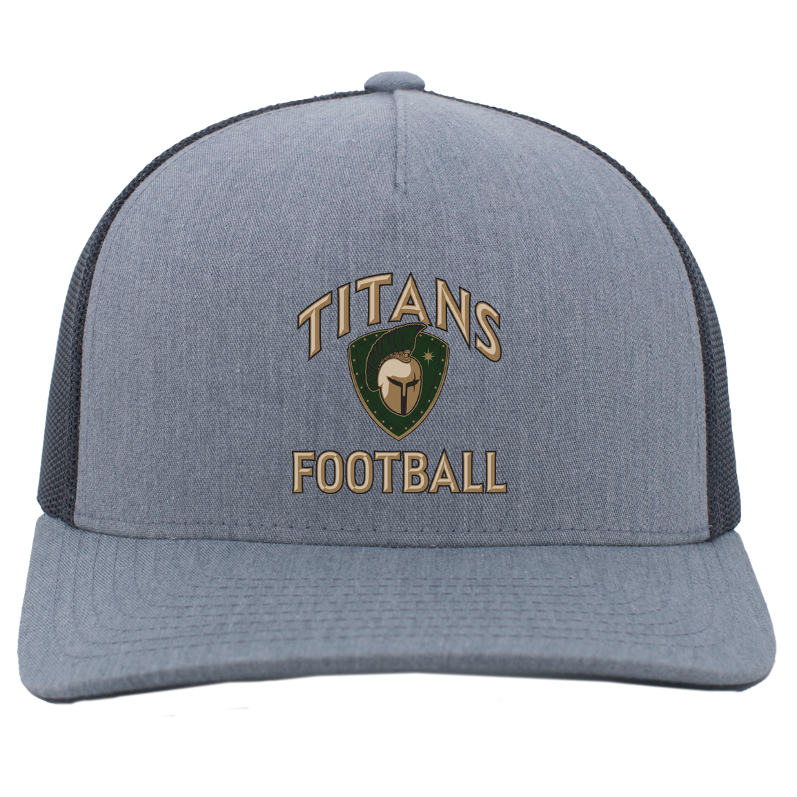 titans-tc-titans-football-basic-pacific-headwear-5-panel-trucker-snapback-cap — Heather Grey/Light Charcoal — Front — source sha256 e431e03024372c697106cc27e13b90f19b11f7e2b67a3b0a0cd8c81ca0770e9c — Color position 2