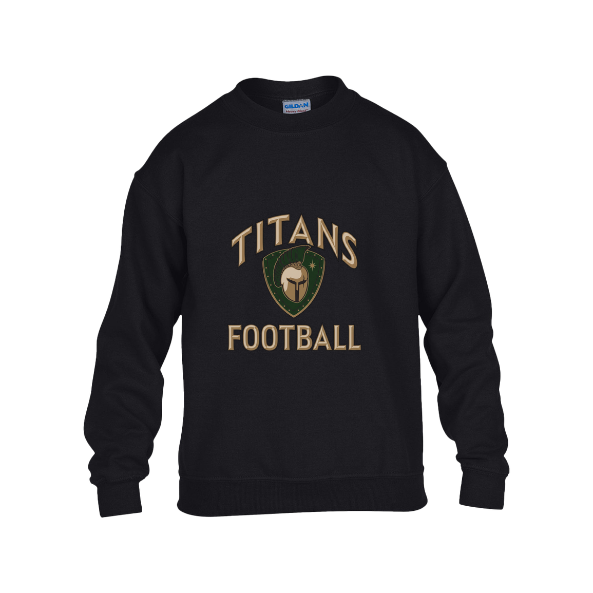 titans-tc-titans-football-basic-gildan-kids-heavy-blend-fleece-crew — Black — Front — source sha256 f025a3d3ca69c38b763fedd491ff14bbfa5222263ff151169dc32cc75c3ad133 — Color position 1