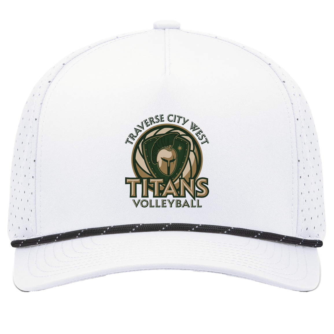 titans-volleyball-bold-mascot-pacific-headwear-weekender-perforated-snapback-cap — White/Black — Front — source sha256 399d503256e827a407b4e6b27a79b0d26e24fd487b67ec70f7830c22456f2321 — Color position 7