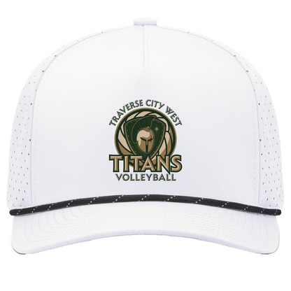 titans-volleyball-bold-mascot-pacific-headwear-weekender-perforated-snapback-cap — White/Black — Front — source sha256 399d503256e827a407b4e6b27a79b0d26e24fd487b67ec70f7830c22456f2321 — Color position 7