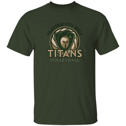 titans-volleyball-bold-mascot-gildan-5-3-oz-t-shirt — Forest — Front — source sha256 3d069c23cad787fb6f92b0a1e4c5c92a36fef6f6b14f8bc3b8d153664050c7ca — Color position 7