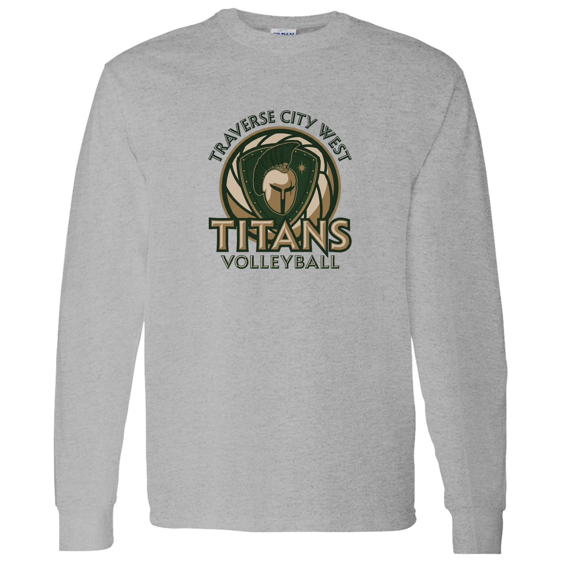 titans-volleyball-bold-mascot-gildan-ls-t-shirt-5-3-oz — Sport Grey — Front — source sha256 411235b316c17b8e606a921e4f69957dfb75a2dd9f2e24b09870a9152479113c — Color position 5