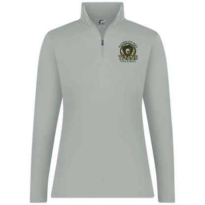 titans-volleyball-bold-mascot-c2-womens-1-4-zip-pullover — Silver — Front — source sha256 4267f1befb76c60b18f4ff672b6d96f4cb1c6f9a025435a5a2b025454bc85aa2 — Color position 2