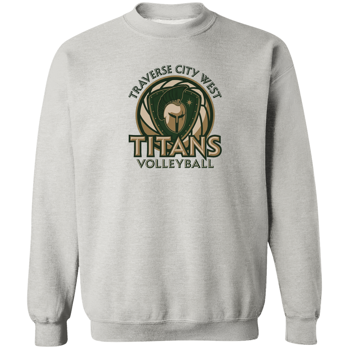 titans-volleyball-bold-mascot-gildan-crewneck-pullover-sweatshirt — Ash — Front — source sha256 4690abf31b4baa9989657690ba51655aaa97b4ae3ef1644f734db0c7bf36c610 — Color position 2