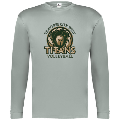titans-volleyball-bold-mascot-c2-mens-performance-long-sleeve-tee — Silver — Front — source sha256 713a7760decc40b606b63ea5120908bcd62004b3bd59532e4683e9cb8affba90 — Color position 3