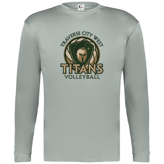 titans-volleyball-bold-mascot-c2-mens-performance-long-sleeve-tee — Silver — Front — source sha256 713a7760decc40b606b63ea5120908bcd62004b3bd59532e4683e9cb8affba90 — Color position 3