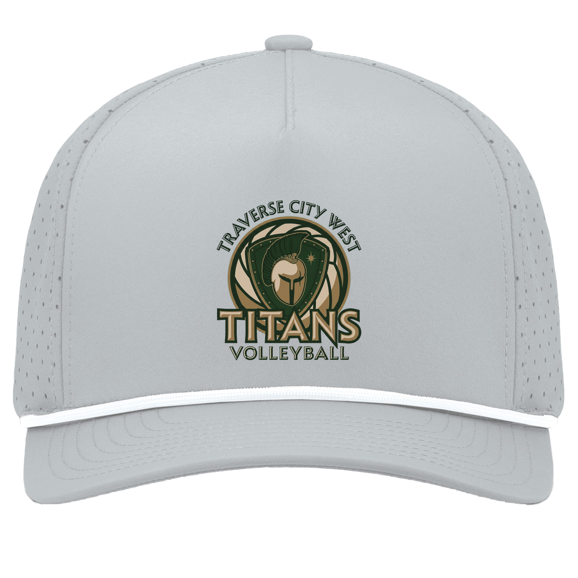 titans-volleyball-bold-mascot-pacific-headwear-weekender-perforated-snapback-cap — Silver/White — Front — source sha256 aa4b5b22e06d9787d52c6581ba8fff25fc7c83c4f2b229807a306c2e4111a20d — Color position 5