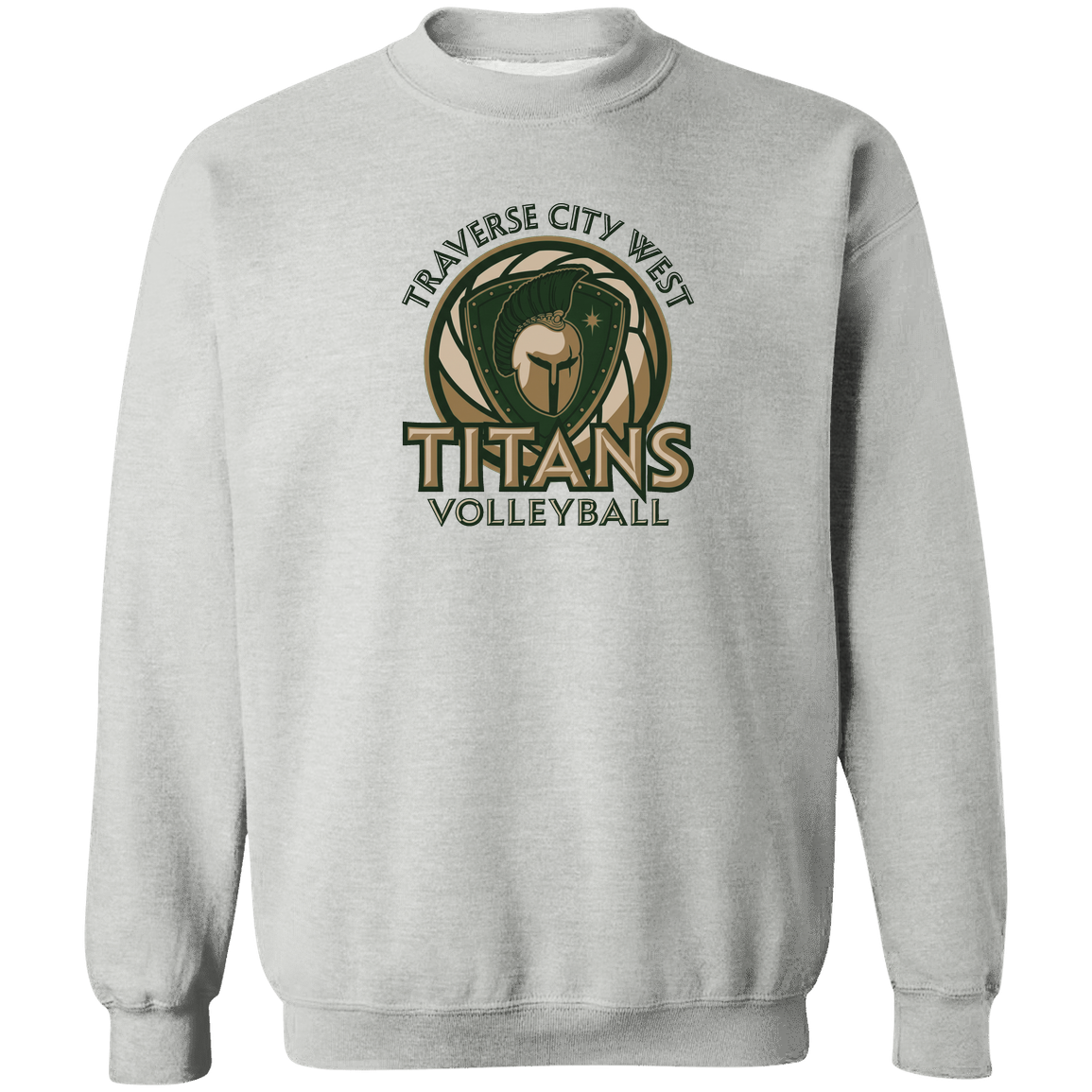 titans-volleyball-bold-mascot-gildan-crewneck-pullover-sweatshirt — Sport Grey — Front — source sha256 beba8d6c2cfb5291cfe4e40dcd9260d4888440b74bd6bd24dbc3ebb4a913c27c — Color position 1