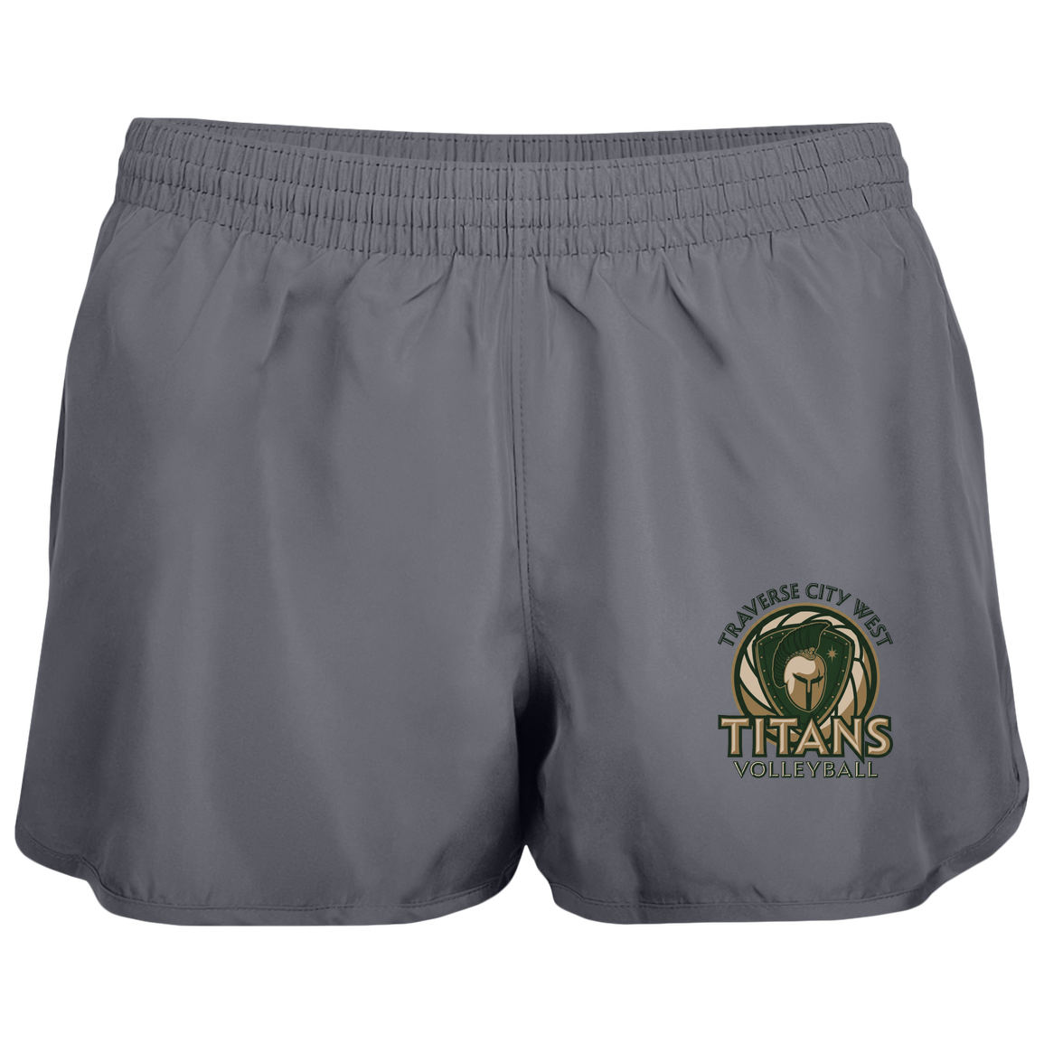 titans-volleyball-bold-mascot-augusta-ladies-wayfarer-running-shorts — Graphite — Front — source sha256 eb06e3e797d154cb398e75213bd44550533bde9871cb64d2fa4778f17a9d7145 — Color position 2