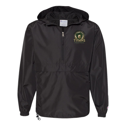 titans-volleyball-bold-mascot-champion-unisex-packable-anorak-jacket — Black — Front — source sha256 f9e82af1d8d25dbbca40e4c5460acc848062b8a9d1589a60020d583b0fab7c78 — Color position 1